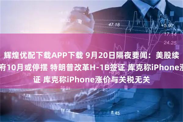 辉煌优配下载APP下载 9月20日隔夜要闻：美股续创新高 美国政府10月或停摆 特朗普改革H-1B签证 库克称iPhone涨价与关税无关