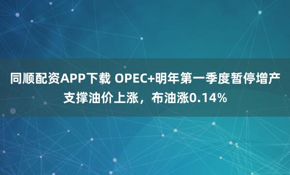 同顺配资APP下载 OPEC+明年第一季度暂停增产支撑油价上涨，布油涨0.14%